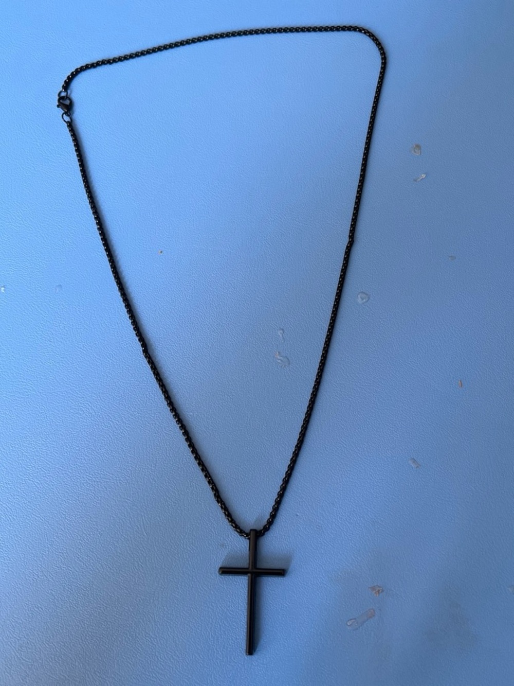 Black Cross Pendant Necklace for Men - Stylish Minimalist Accessory